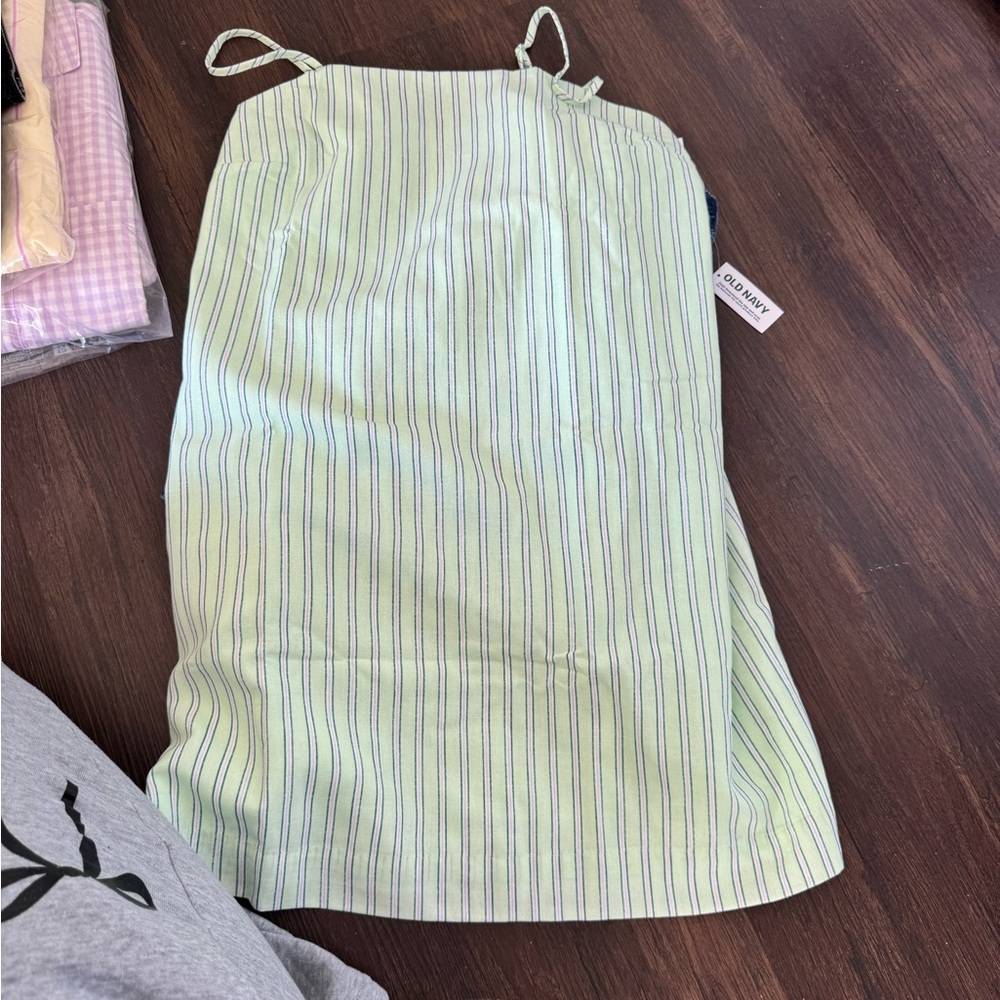 Old Navy Mint Green Striped Spaghetti Strap Dress